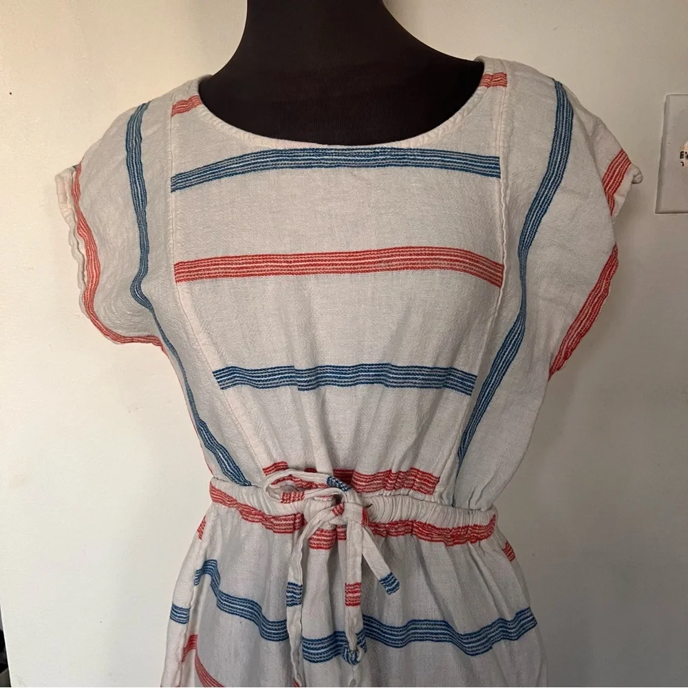 Old Navy Linen Multi Stripe Dress Size M - Picture 4 of 6